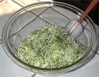Shredded zucchini