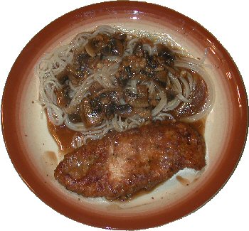 Chicken Marsala serving